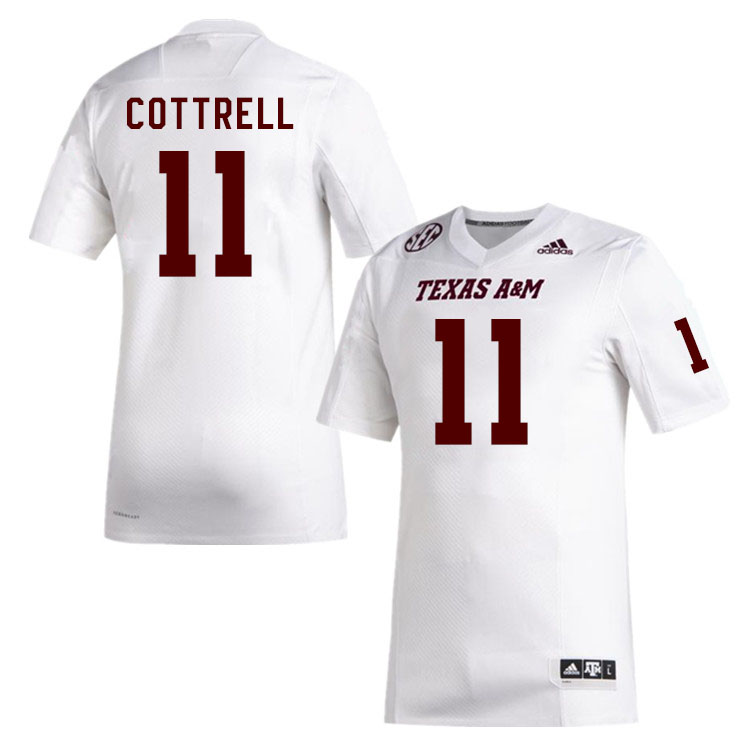 Men #11 Raymond Cottrell Texas A&M Aggies College Football Jerseys Stitched Sale-White - Click Image to Close